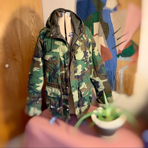 Cotton Camo Hooded Jacket - Picture 1 of 7